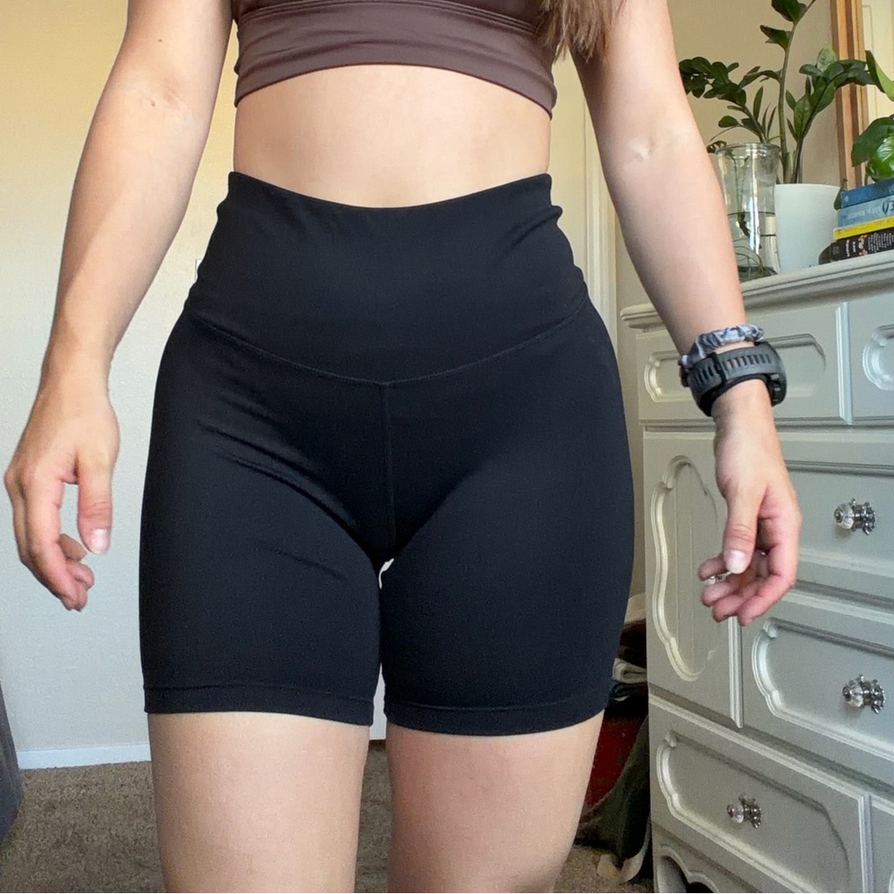Women's Black High-Rise Bike Shorts